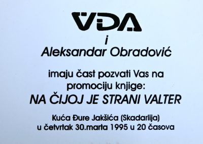 Erste Buchlesung im Haus von Djuro Jaksic Belgrad 1994